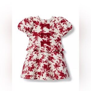 Janie and Jack White and Red Floral Bow-Accent Formal Dress